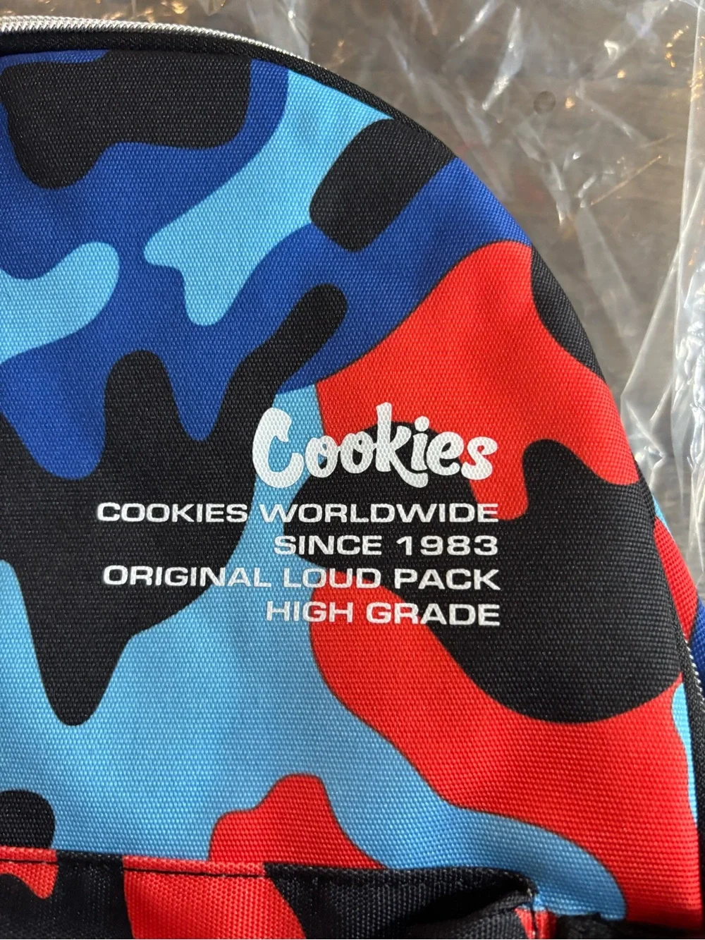 Cookies Men's Backpack - Blue, Red & Black Camo